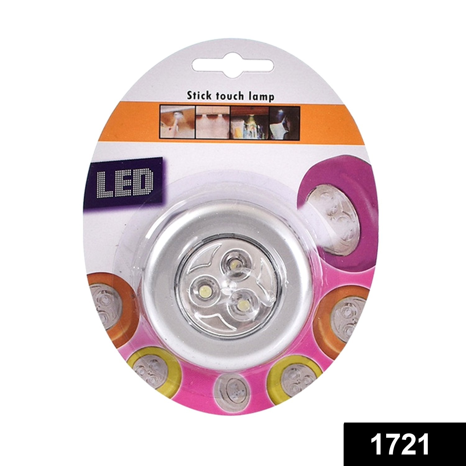 Stick-on LED light, side view. Stick-on LED light, side view.